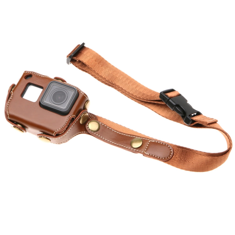 สำหรับ GoPro HERO7 Black / 6/5 เคสหนัง PU พร้อมสายคล้องคอและปุ่ม, PU Leather (Brown), PU Leather (Coffee), PU Leather (Black)