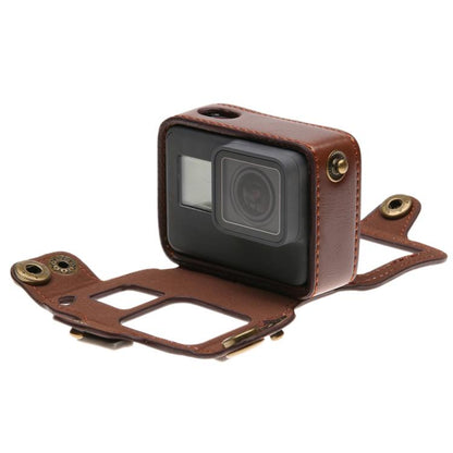 สำหรับ GoPro HERO7 Black / 6/5 เคสหนัง PU พร้อมสายคล้องคอและปุ่ม, PU Leather (Brown), PU Leather (Coffee), PU Leather (Black)