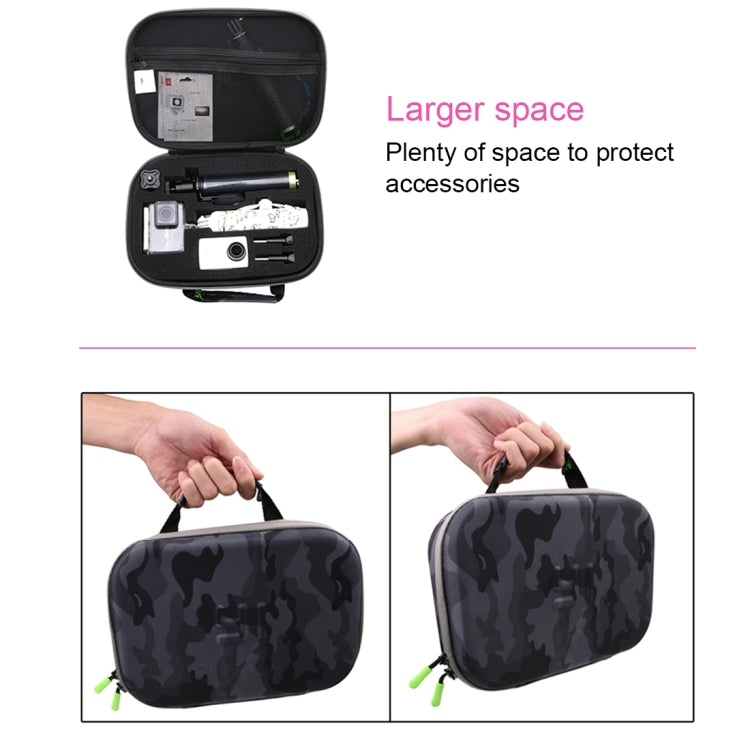 ลายพราง EVA กันกระแทกเคสพกพากันน้ำสำหรับ GoPro Hero11 Black / HERO10 Black / HERO9 Black / HERO8 Black / 7/6/5/4/3+ / 3/2/1, DJI Osmo Action และอุปกรณ์เสริมกล้องแอ็คชั่นอื่น ๆ ขนาด: 27 ซม.x 19ซม. x 7ซม, Size: 27cm x 19cm x 7cm