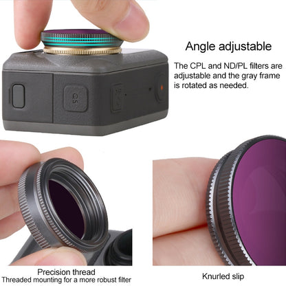 Sunnylife OA-FI172 ND4/PL ฟิลเตอร์เลนส์แบบปรับได้สำหรับ DJI OSMO ACTION, OA-FI172 ND4/PL