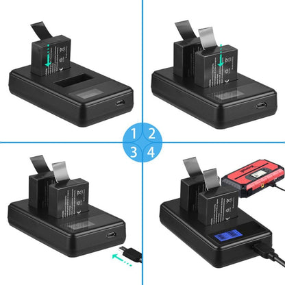SJCAM SJ7000 / SJ6000 / SJ5000 / SJ4000 แบตเตอรี่หน้าจอ LCD เครื่องชาร์จแบตเตอรี่คู่, แสดงความจุการชาร์จ, For SJCAM SJ7000