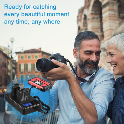 SJCAM SJ7000 / SJ6000 / SJ5000 / SJ4000 แบตเตอรี่หน้าจอ LCD เครื่องชาร์จแบตเตอรี่คู่, แสดงความจุการชาร์จ, For SJCAM SJ7000