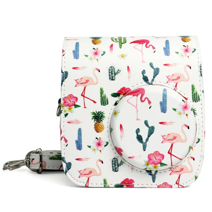 Flamingo Cactus Pattern หนัง PU ป้องกันกระเป๋ากล้องสำหรับกล้อง FUJIFILM Instax Mini 7S / 7C, Flamingo Cactus