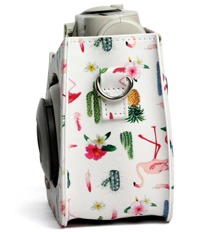 Flamingo Cactus Pattern หนัง PU ป้องกันกระเป๋ากล้องสำหรับกล้อง FUJIFILM Instax Mini 7S / 7C, Flamingo Cactus