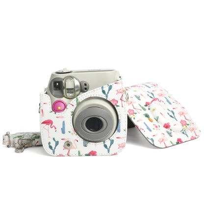 Flamingo Cactus Pattern หนัง PU ป้องกันกระเป๋ากล้องสำหรับกล้อง FUJIFILM Instax Mini 7S / 7C, Flamingo Cactus