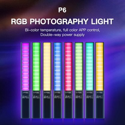 LUXCeO P6 RGB สีสัน Photo LED Stick Video Light APP มือถือควบคุมสี LED เติมแสง, P6