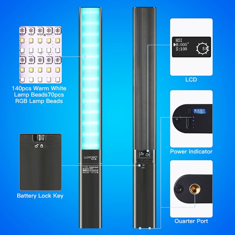LUXCeO P6 RGB สีสัน Photo LED Stick Video Light APP มือถือควบคุมสี LED เติมแสง, P6