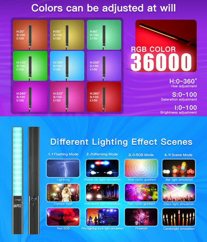 LUXCeO P6 RGB สีสัน Photo LED Stick Video Light APP มือถือควบคุมสี LED เติมแสง, P6