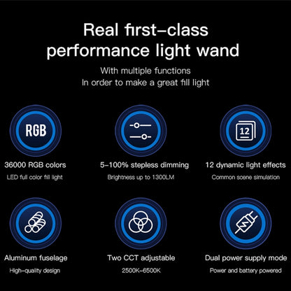 LUXCeO P6 RGB สีสัน Photo LED Stick Video Light APP มือถือควบคุมสี LED เติมแสง, P6