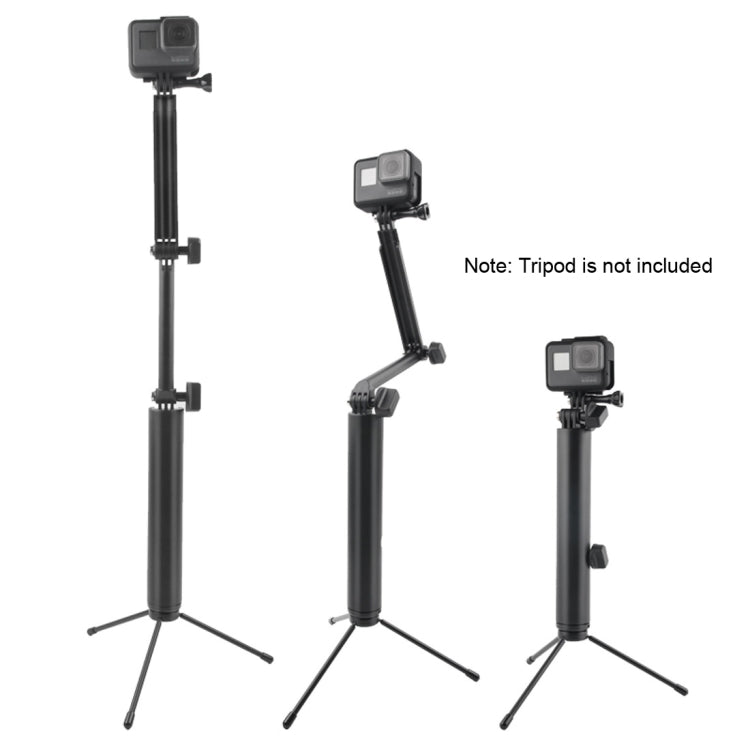 Monopod 3 ทาง + ไม้เซลฟี่แบบเมจิกเมาท์สำหรับ GoPro Hero11 Black / HERO10 Black / HERO9 Black / HERO8 / HERO7 / 6/5/5 เซสชัน / 4 เซสชัน / 4/3+ / 3/2/1, Insta360 ONE R, DJIOsmo Action และกล้องแอคชั่นอื่นๆ ความยาว: 24.5-63 ซม, Length: 24.5-63cm(Black)