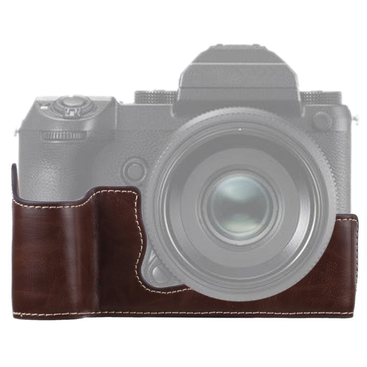 1/4 นิ้วด้ายหนัง PU กล้อง ฐานครึ่งเคสสำหรับ FUJIFILM GFX 50S, For FUJIFILM GFX 50S