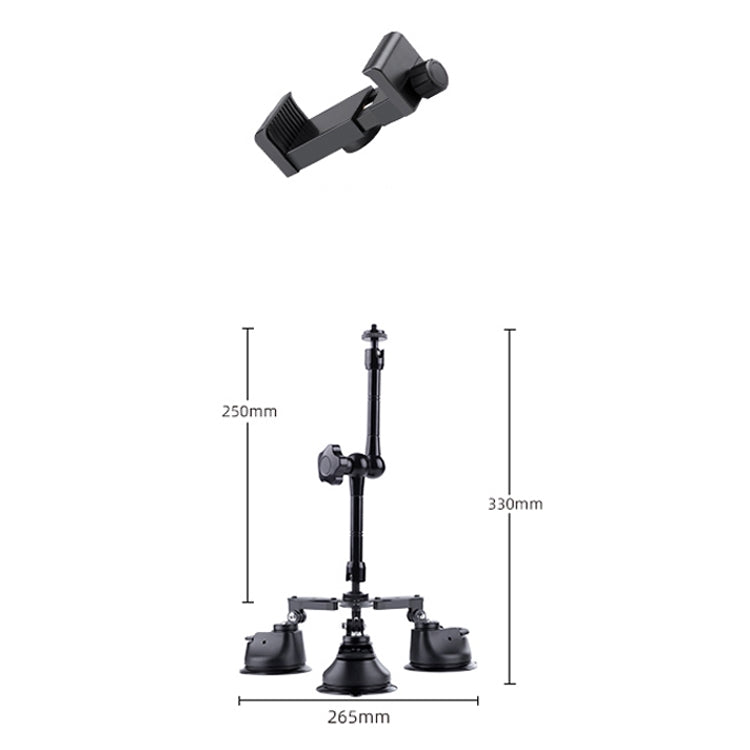 ถ้วยดูดแบบสามขา แรงเสียดทานที่ชัดเจน มายากล แขนยึดโทรศัพท์, Tri-leg Suction Cup Magic Arm