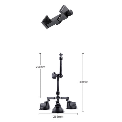 ถ้วยดูดแบบสามขา แรงเสียดทานที่ชัดเจน มายากล แขนยึดโทรศัพท์, Tri-leg Suction Cup Magic Arm