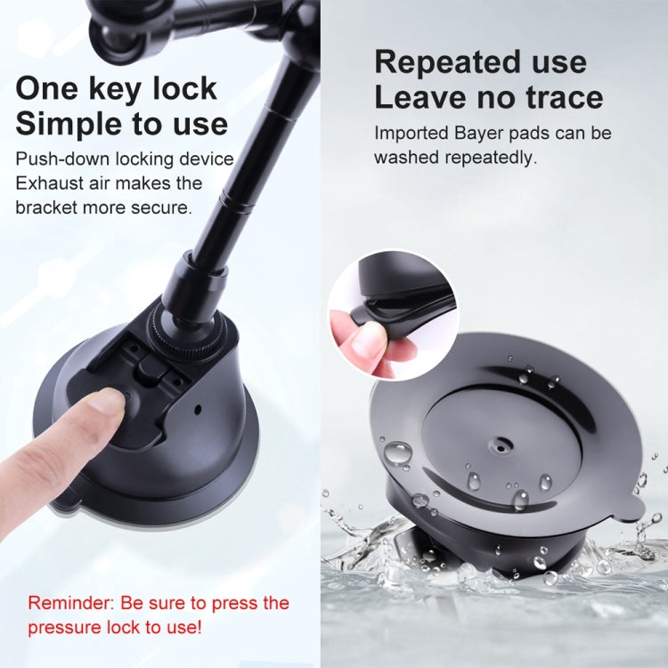 ถ้วยดูดแบบสามขา แรงเสียดทานที่ชัดเจน มายากล แขนยึดโทรศัพท์, Tri-leg Suction Cup Magic Arm