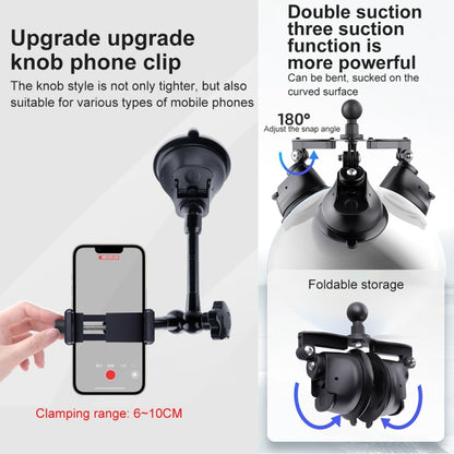 ถ้วยดูดแบบสามขา แรงเสียดทานที่ชัดเจน มายากล แขนยึดโทรศัพท์, Tri-leg Suction Cup Magic Arm