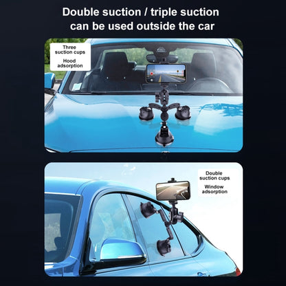 ถ้วยดูดแบบสามขา แรงเสียดทานที่ชัดเจน มายากล แขนยึดโทรศัพท์, Tri-leg Suction Cup Magic Arm