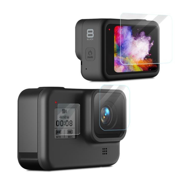 สำหรับ GoPro HERO8 Black เลนส์กล้อง HD ฟิล์มป้องกัน + จอแสดงผล LCD HD ตัวป้องกันหน้าจอ