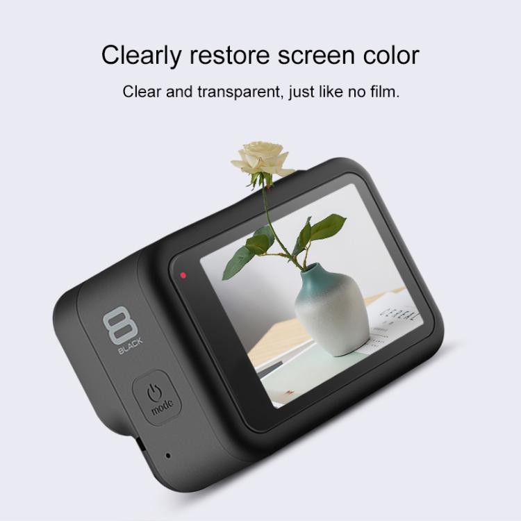 สำหรับ GoPro HERO8 Black เลนส์กล้อง HD ฟิล์มป้องกัน + จอแสดงผล LCD HD ตัวป้องกันหน้าจอ