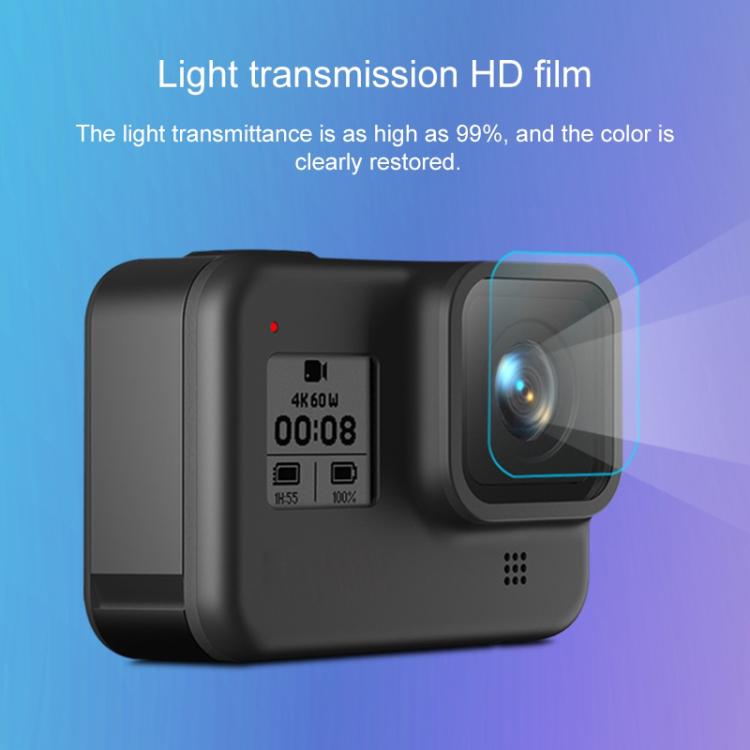 สำหรับ GoPro HERO8 Black เลนส์กล้อง HD ฟิล์มป้องกัน + จอแสดงผล LCD HD ตัวป้องกันหน้าจอ