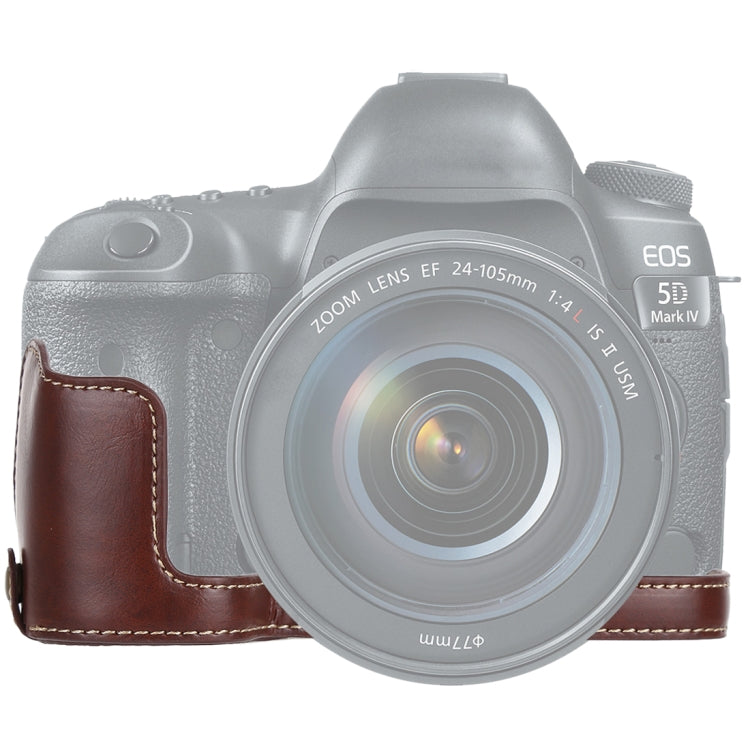 1/4 นิ้วด้ายหนัง PU กล้อง ฐานครึ่งเคสสำหรับ Canon EOS 5D Mark IV / 5D Mark III, For Canon 5D4