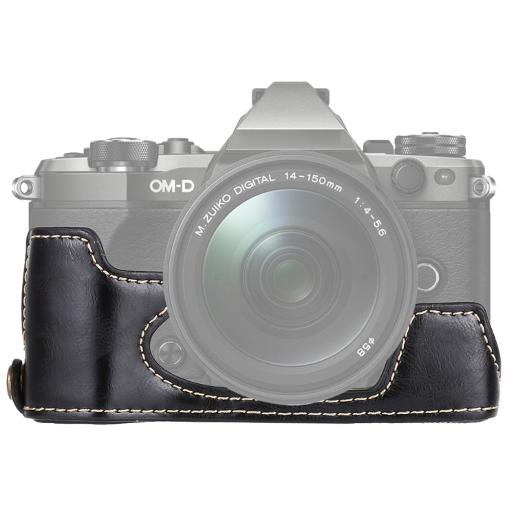 1/4 นิ้วด้ายหนัง PU กล้อง Half Case Base สำหรับ Olympus EM5 / EM5 Mark II, For Olympus EM5