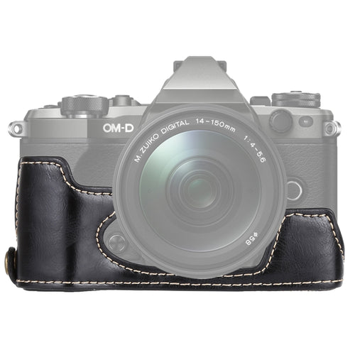 1/4 นิ้วด้ายหนัง PU กล้อง Half Case Base สำหรับ Olympus EM5 / EM5 Mark II, For Olympus EM5