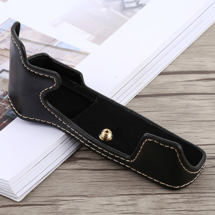 1/4 นิ้วด้ายหนัง PU กล้อง Half Case Base สำหรับ Olympus EM5 / EM5 Mark II, For Olympus EM5