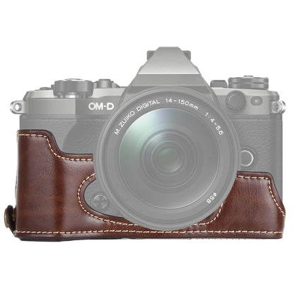 1/4 นิ้วด้ายหนัง PU กล้อง Half Case Base สำหรับ Olympus EM5 / EM5 Mark II, For Olympus EM5