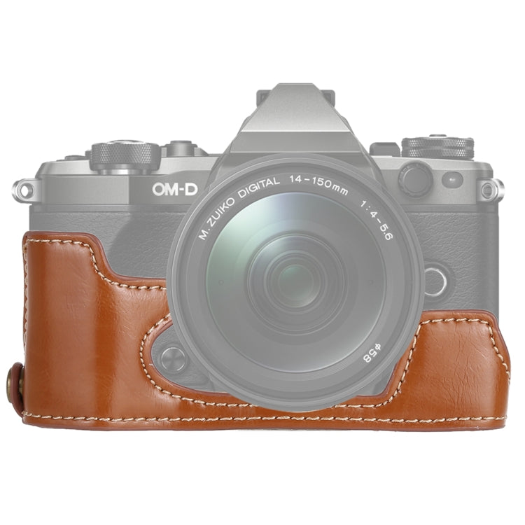 1/4 นิ้วด้ายหนัง PU กล้อง Half Case Base สำหรับ Olympus EM5 / EM5 Mark II, For Olympus EM5