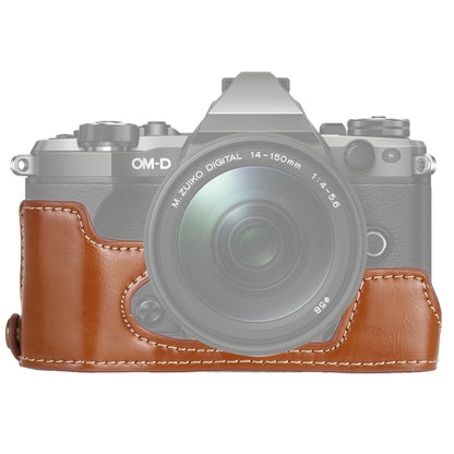 1/4 นิ้วด้ายหนัง PU กล้อง Half Case Base สำหรับ Olympus EM5 / EM5 Mark II, For Olympus EM5