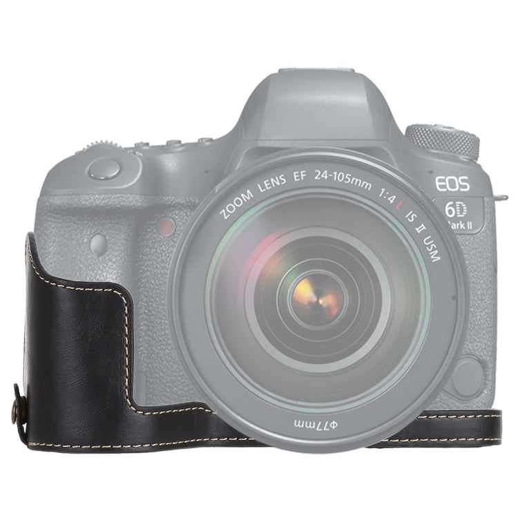 1/4 นิ้วด้ายหนัง PU กล้อง ฐานครึ่งเคสสำหรับ Canon EOS 6D / 6D Mark II, For Canon 6D2
