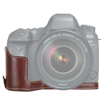 1/4 นิ้วด้ายหนัง PU กล้อง ฐานครึ่งเคสสำหรับ Canon EOS 6D / 6D Mark II, For Canon 6D2