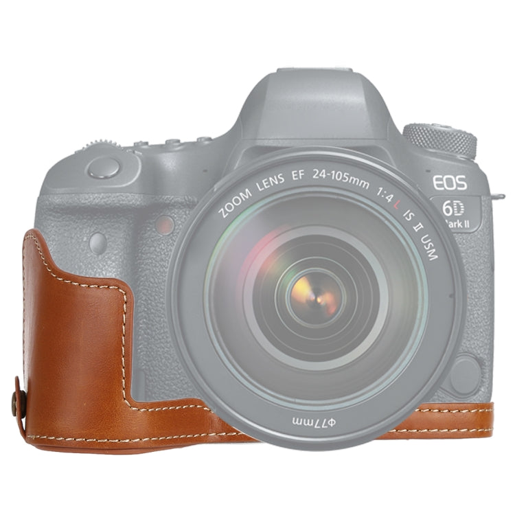 1/4 นิ้วด้ายหนัง PU กล้อง ฐานครึ่งเคสสำหรับ Canon EOS 6D / 6D Mark II, For Canon 6D2