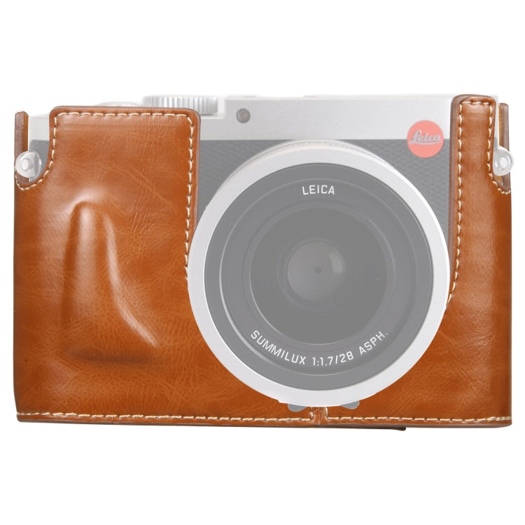 1/4 นิ้วด้ายกล้องหนัง PU ครึ่งเคสสำหรับ Leica Q (Typ 116), For Leica Q