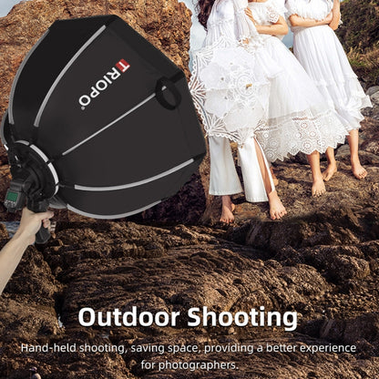 TRIOPO KS90 90 ซม.โดม Speedlite แฟลชแปดเหลี่ยม Parabolic Softbox Diffuser พร้อม Bracket Mount Handle สำหรับ Speedlite, KS90
