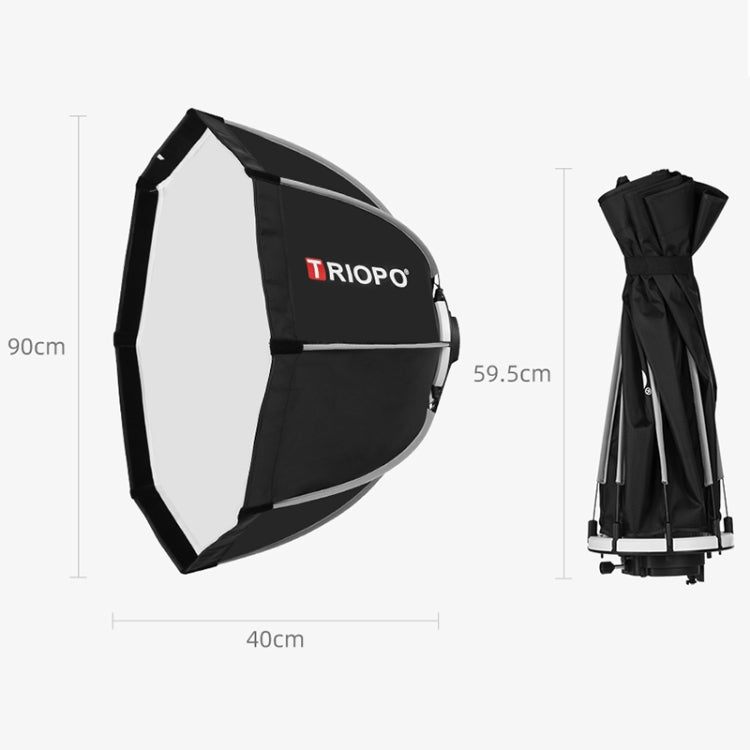 TRIOPO KS90 90 ซม.โดม Speedlite แฟลชแปดเหลี่ยม Parabolic Softbox Diffuser พร้อม Bracket Mount Handle สำหรับ Speedlite, KS90