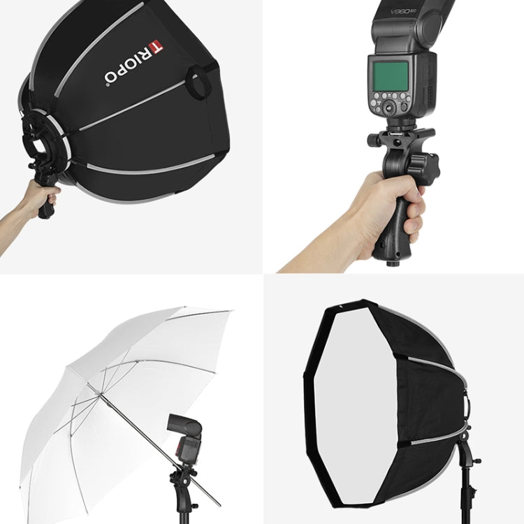 TRIOPO KS90 90 ซม.โดม Speedlite แฟลชแปดเหลี่ยม Parabolic Softbox Diffuser พร้อม Bracket Mount Handle สำหรับ Speedlite, KS90