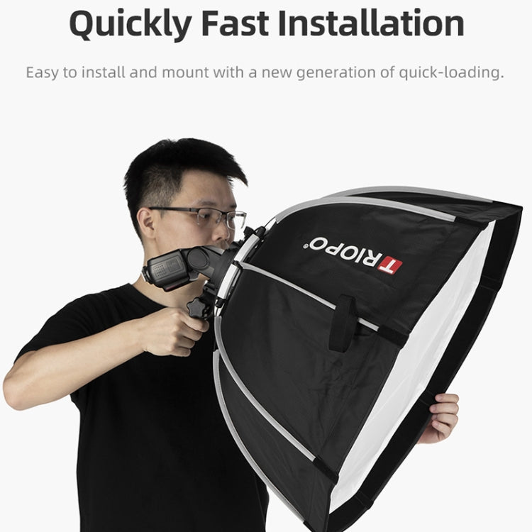 TRIOPO KS90 90 ซม.โดม Speedlite แฟลชแปดเหลี่ยม Parabolic Softbox Diffuser พร้อม Bracket Mount Handle สำหรับ Speedlite, KS90
