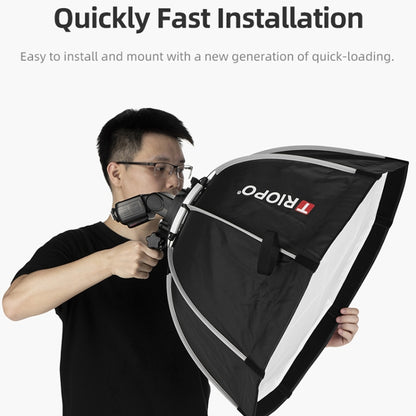 TRIOPO KS90 90 ซม.โดม Speedlite แฟลชแปดเหลี่ยม Parabolic Softbox Diffuser พร้อม Bracket Mount Handle สำหรับ Speedlite, KS90