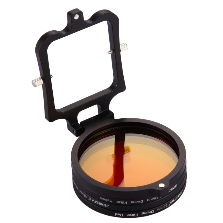 ตัวกรองเลนส์ดำน้ำสีเหลือง + แดง + ม่วง 58 มม. สำหรับ GoPro HERO7 Black / 6/5, 58mm 3-color Diving Lens