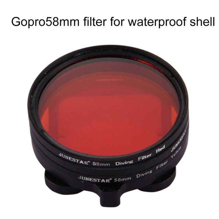ตัวกรองเลนส์ดำน้ำสีเหลือง + แดง + ม่วง 58 มม. สำหรับ GoPro HERO7 Black / 6/5, 58mm 3-color Diving Lens