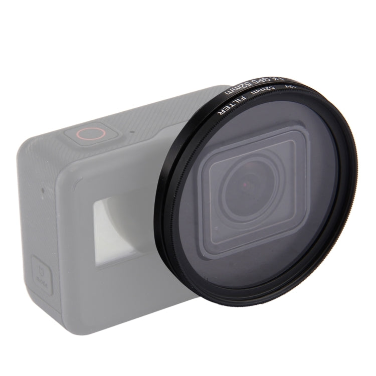 ตัวกรองเลนส์ UV แบบวงกลมขนาด 52 มม. 3 ใน 1 พร้อมฝาปิดสำหรับ GoPro HERO7 Black / 6 /5, 52mm UV Lens