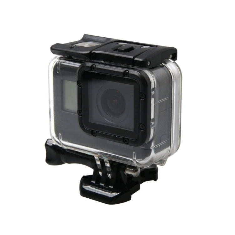 สำหรับ GoPro HERO6 / 5 กล่องป้องกันที่อยู่อาศัยกันน้ำ + ฝาหลังกลวงพร้อมหัวเข็มขัดและสกรูพื้นฐาน, Waterproof Housing