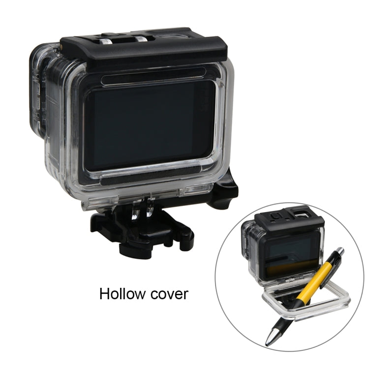 สำหรับ GoPro HERO6 / 5 กล่องป้องกันที่อยู่อาศัยกันน้ำ + ฝาหลังกลวงพร้อมหัวเข็มขัดและสกรูพื้นฐาน, Waterproof Housing