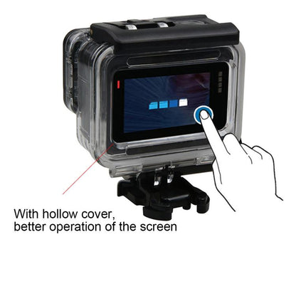 สำหรับ GoPro HERO6 / 5 กล่องป้องกันที่อยู่อาศัยกันน้ำ + ฝาหลังกลวงพร้อมหัวเข็มขัดและสกรูพื้นฐาน, Waterproof Housing