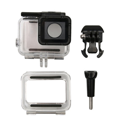 สำหรับ GoPro HERO6 / 5 กล่องป้องกันที่อยู่อาศัยกันน้ำ + ฝาหลังกลวงพร้อมหัวเข็มขัดและสกรูพื้นฐาน, Waterproof Housing