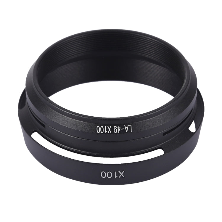 เลนส์ฮูดแบบมีรูระบายอากาศโลหะ 49 มม. สำหรับ Fujifilm X100, LA-49 X100 (Black), LA-49 X100 (Silver)