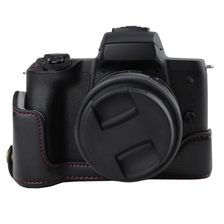1/4 นิ้วด้ายหนัง PU กล้อง ฐานครึ่งเคสสำหรับ Canon EOS M50 / M50 Mark II, For Canon EOS M50