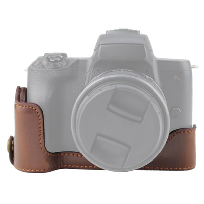 1/4 นิ้วด้ายหนัง PU กล้อง ฐานครึ่งเคสสำหรับ Canon EOS M50 / M50 Mark II, For Canon EOS M50