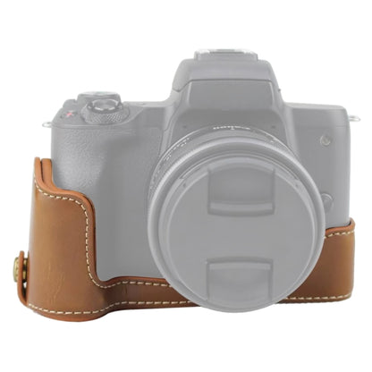1/4 นิ้วด้ายหนัง PU กล้อง ฐานครึ่งเคสสำหรับ Canon EOS M50 / M50 Mark II, For Canon EOS M50